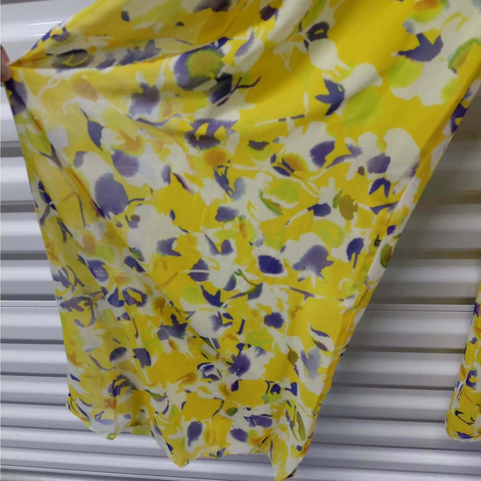 Mac Duggal Womens Halter Neck Wide Leg Jumpsuit Sz 4 Yellow Floral Resort Chic - Image 9