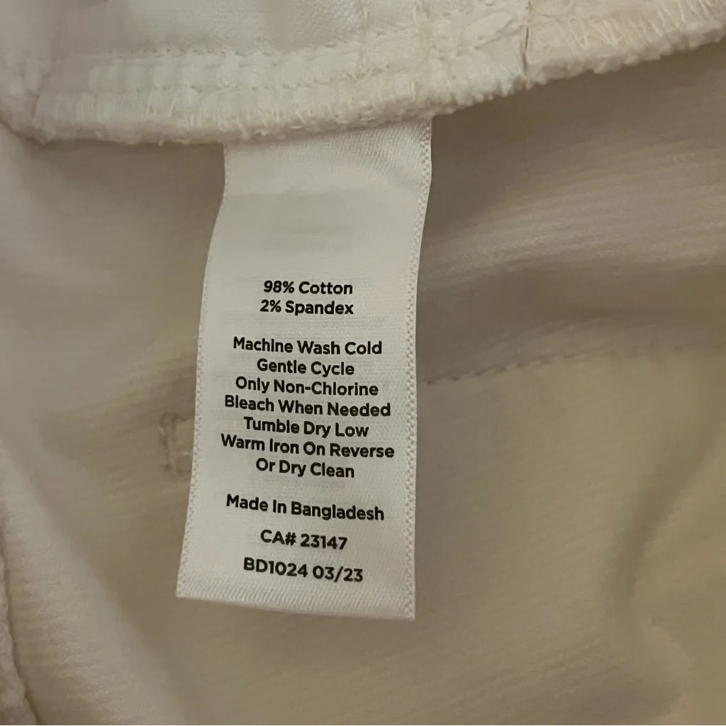 Talbots Straight Leg Corduroy Capris Pants Off White XSmall 2 - Image 6