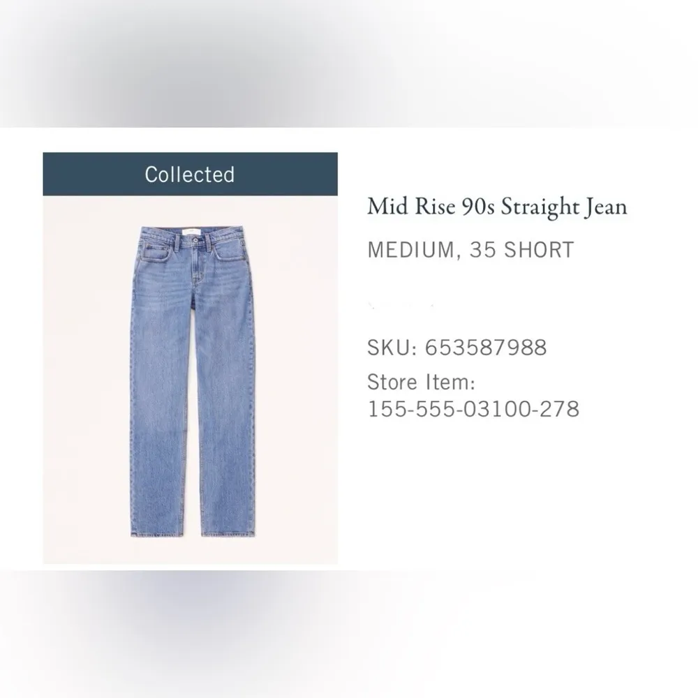 Abercrombie Mid Rise 90s Straight Jeans - Image 2