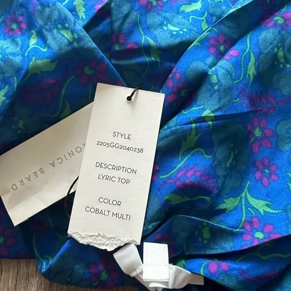 Veronica Beard Lyric One-Shoulder Top Cobalt‎ Multi NWT 14 - Image 4