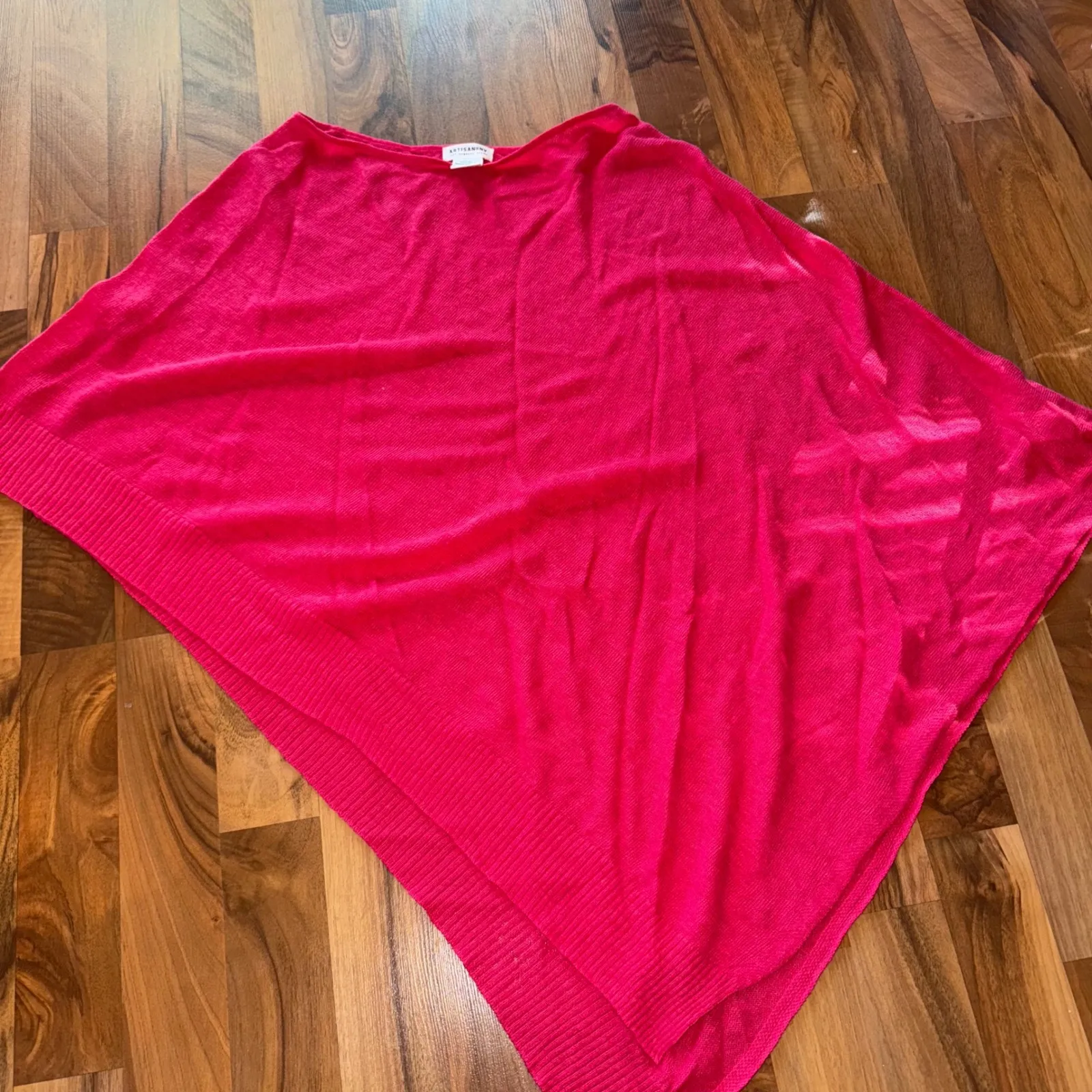 Artisan NY Linen‎ Poncho Top Hot Pink Organic One Size poncho vacation cover up - Image 2