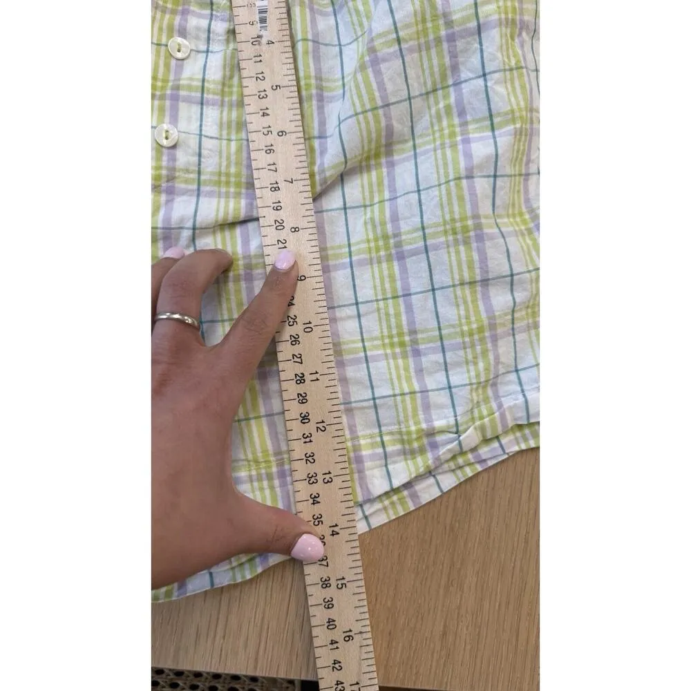 Anthropologie Women’s Size Small Yellow Plaid Boxer Sleep Shorts T1195 - Image 6