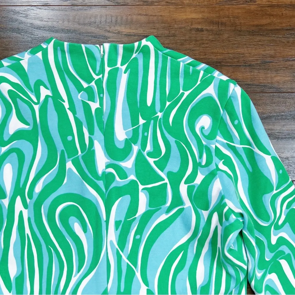 Lilly Pulitzer • Charlena Dress printed ponte shift green blue Finders Keepers - Image 11