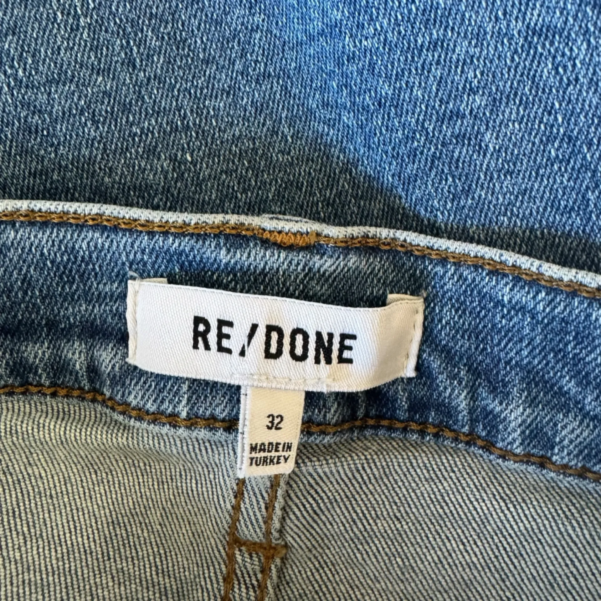 RE/DONE - 70s Stove Pipe High Rise Straight Jeans Indigo Storm Sz 32 - Image 8