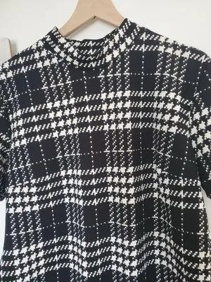 SHEIN Women's Plus Size Black and White Plaid Size 3XL Bodysuit - Image 2