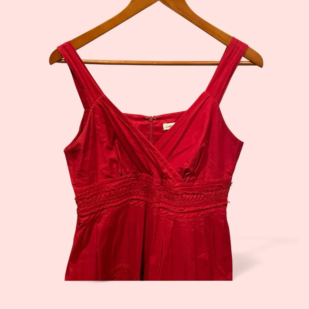 Cute distressed cherry ruffle lady in red faux wrap front tiered maxi dress - Image 2