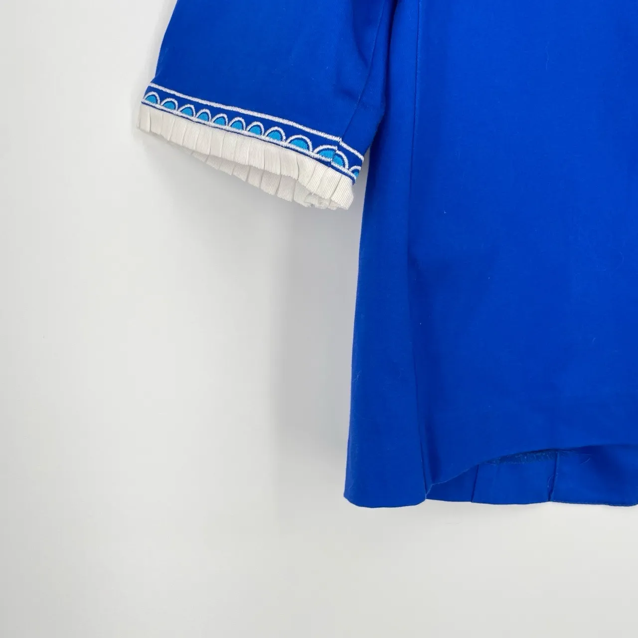 Bob Mackie Wearable Art Womens Blue Embroidered Floral Open Front Jacket Medium - Image 6