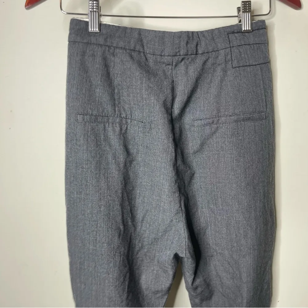 Bassike grey wool pleated front unique design tapered zip ankle leg pants sz 0 Gray - Image 12