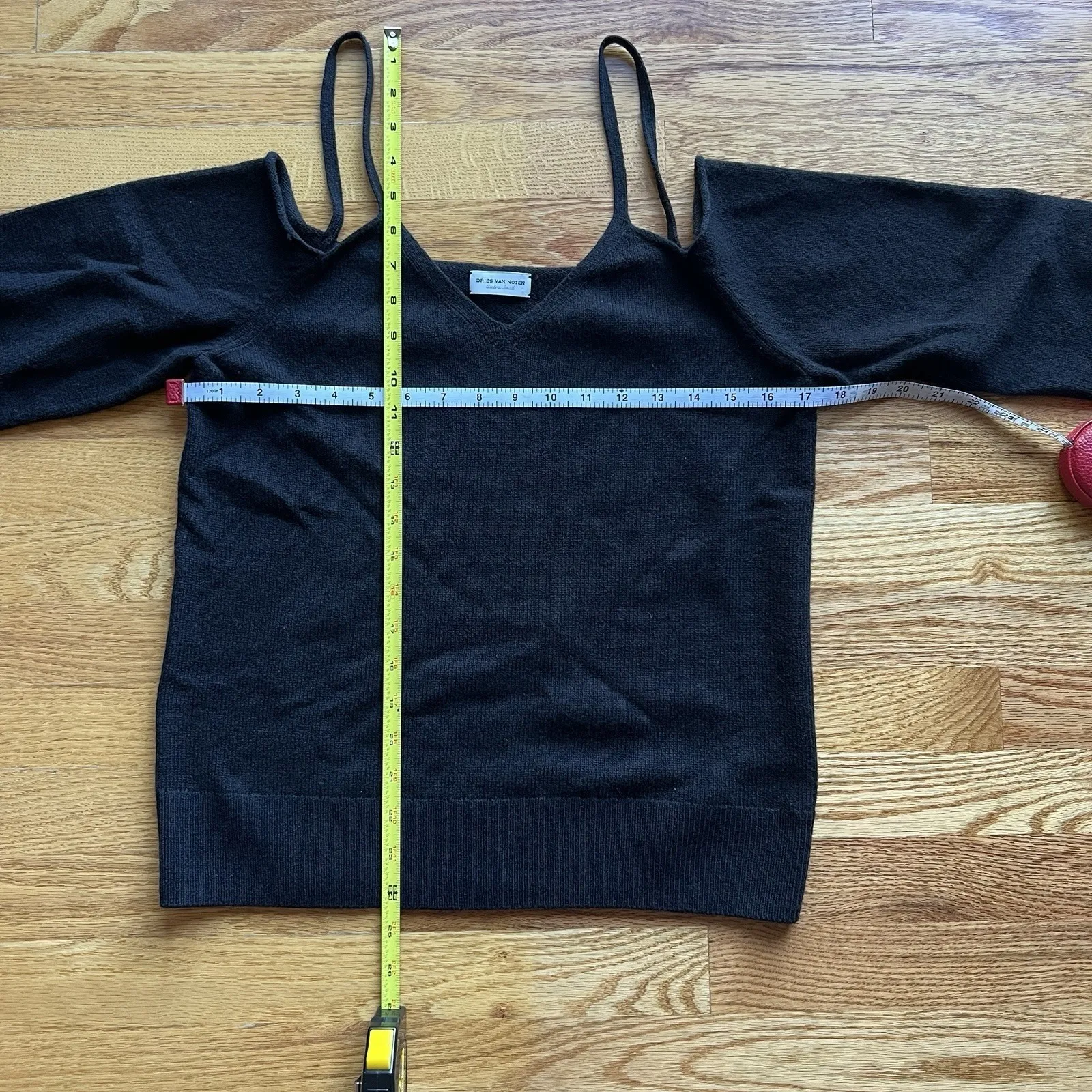 Dries‎ Van Noten Merino Wool Cold Shoulder Sweater Black Women Sz XS Sexy Chic - Image 7