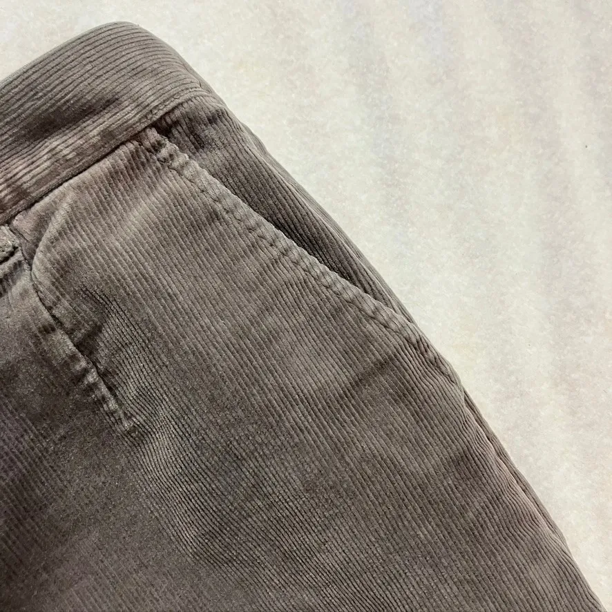 LLBean Original Fit Women Corduroy Pants 10 Petite Grey Pleated Front Casual Gray - Image 5