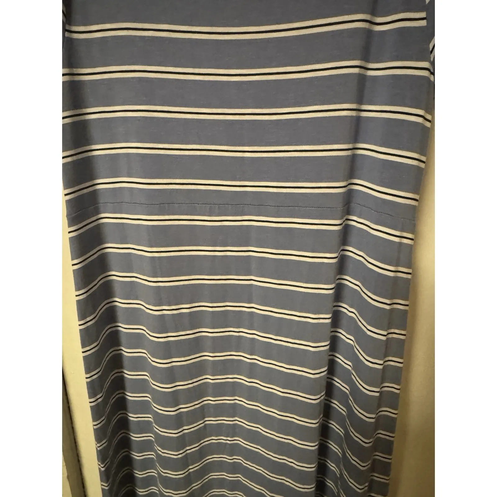 J. Jill Women's Size L Blue Black and White Striped Maxi Dress Short Sleeve Size L - Image 10