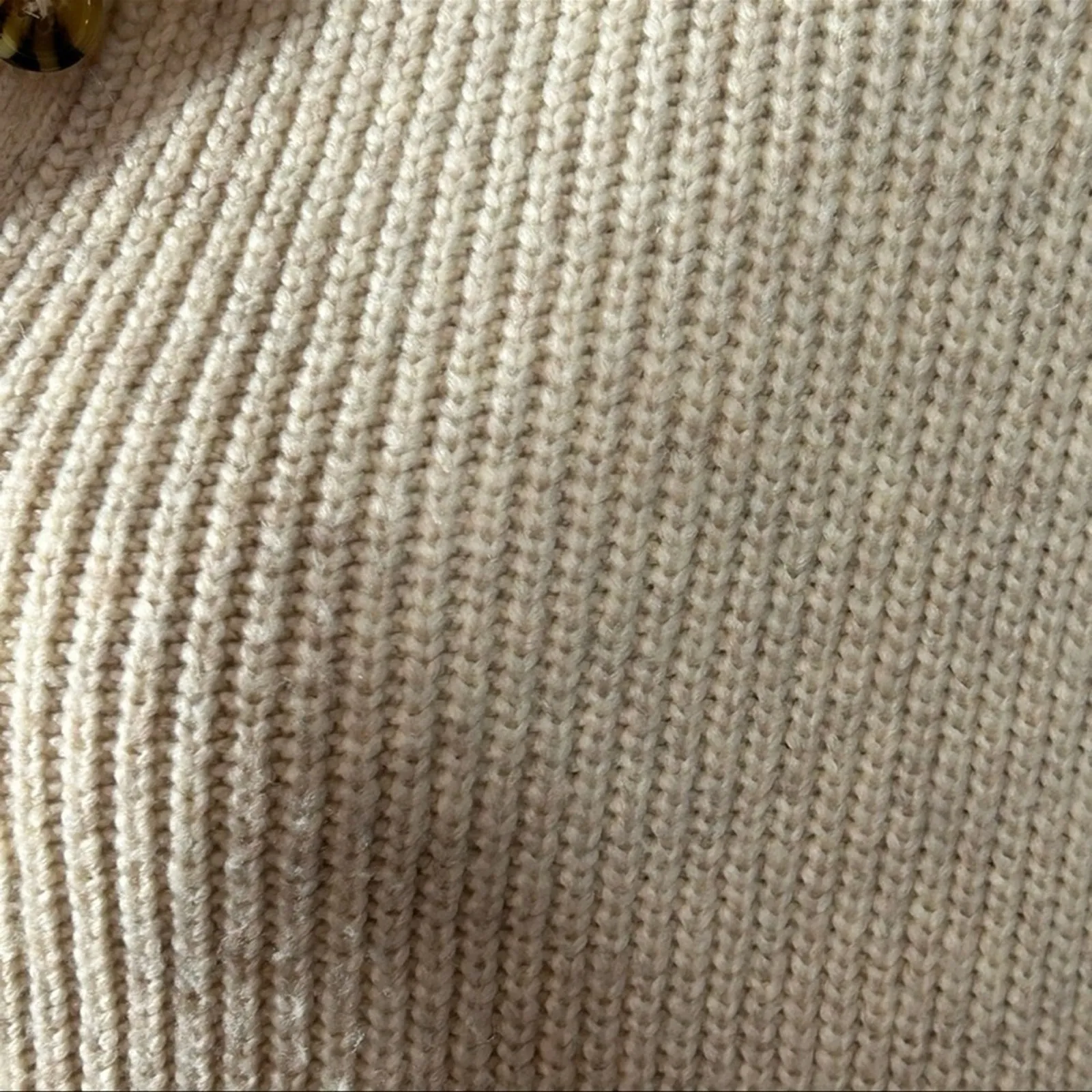 Rachel Zoe Chunky Knit Button Front Cardigan Sweater Size XL Tan Oatmeal - Image 7