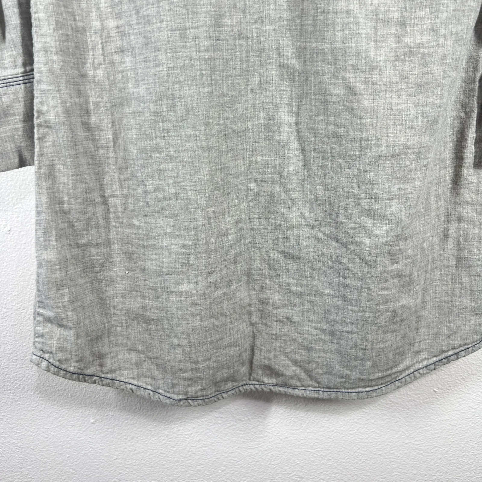 Rock 47‎ by Wrangler Shirt Dress Western Cross Embroidered Long Sleeve Gray S - Image 7