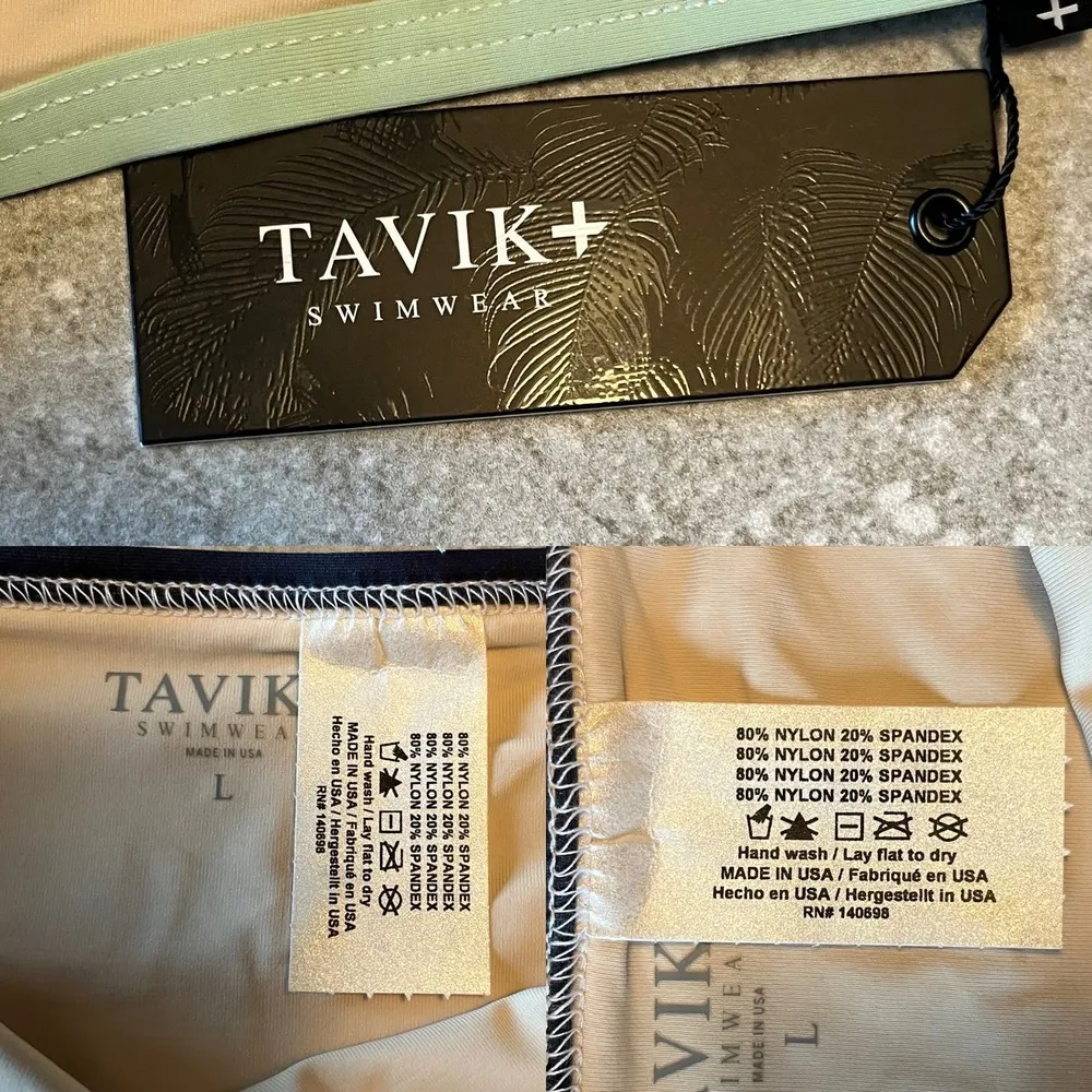 TAVIK Bikini Set Zepplin Top Jayden Bottom Color Block Tapioca Large NWT - Image 7