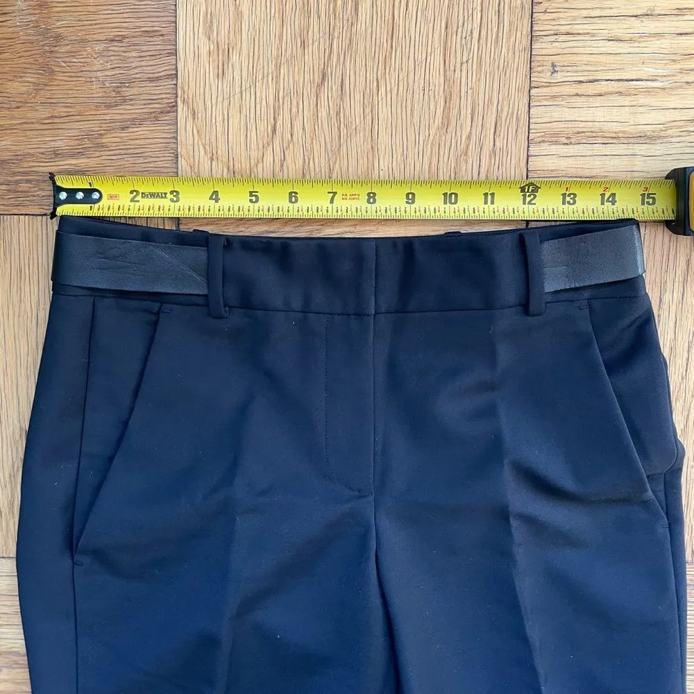 Alexander Wang Black Tapered Leg Dress Pants w/ Leather Waistband Sz 0 - Image 7