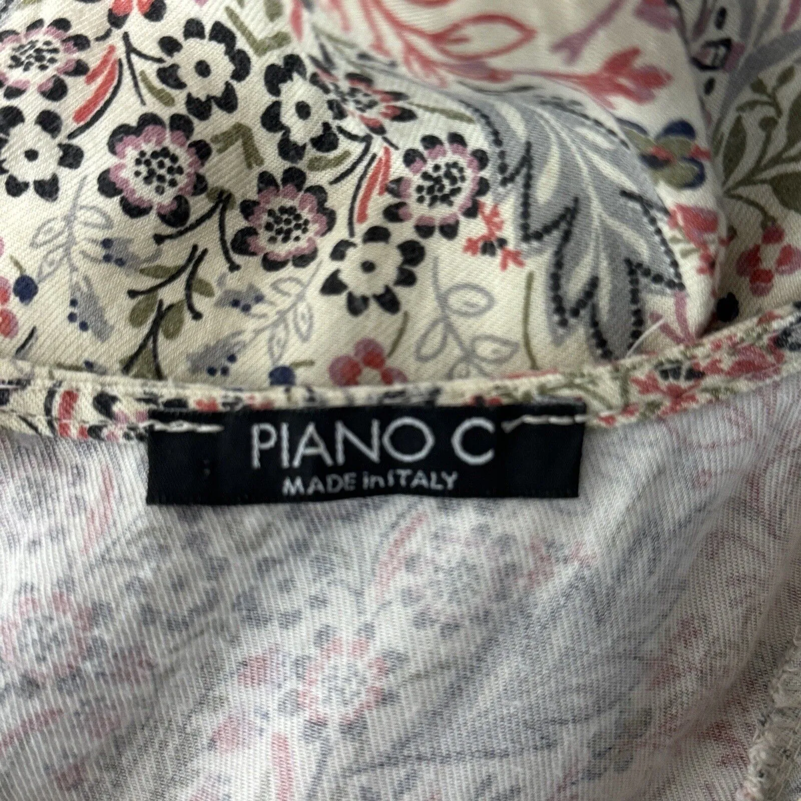 Piano C Dress Womens Small Cream‎ Pink Floral Flower Boho Eclectic Cottagecore - Image 7