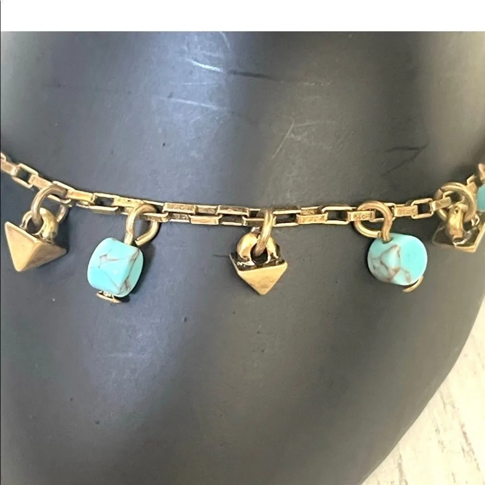 Loft gold tone and turquoise charm bracelet - Image 6