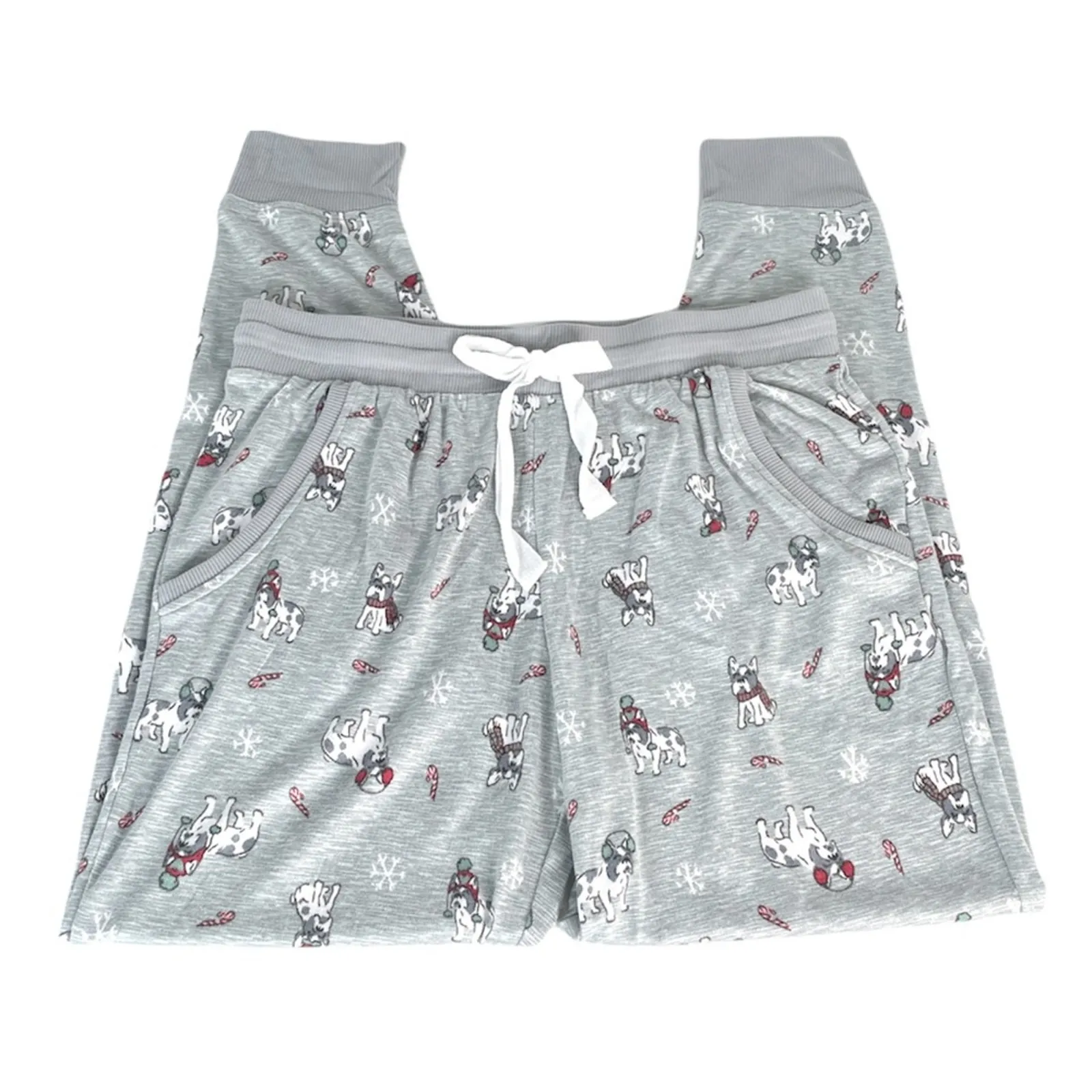 Jaclyn Smith Dog Christmas Pajama Bottoms, Gray - Image 3