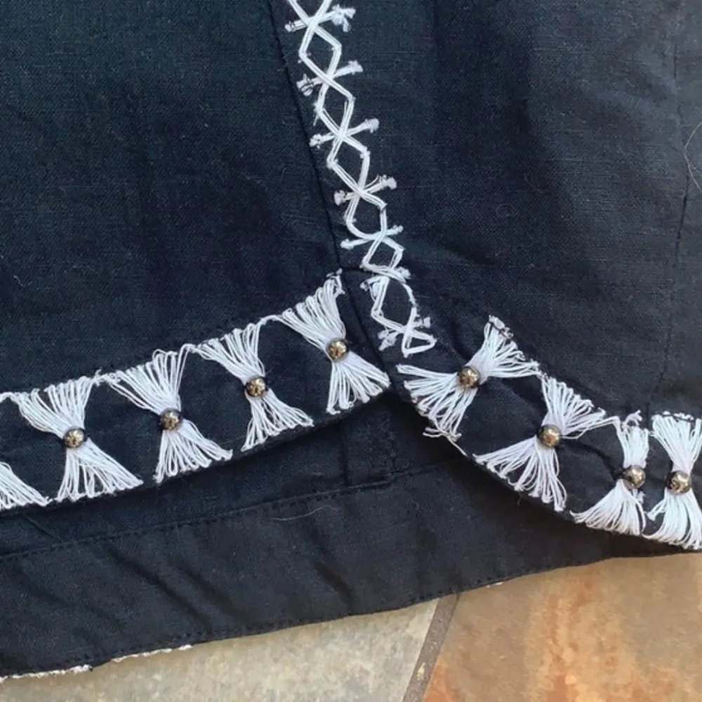 Free People Zoe Embroidered Linen Shorts - Image 4