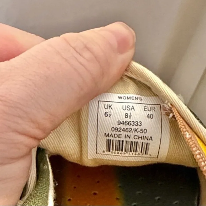 L.A.M.B. Women’s Green Patterned Vintage Slip-On Sneakers Size 8.5 - Image 7