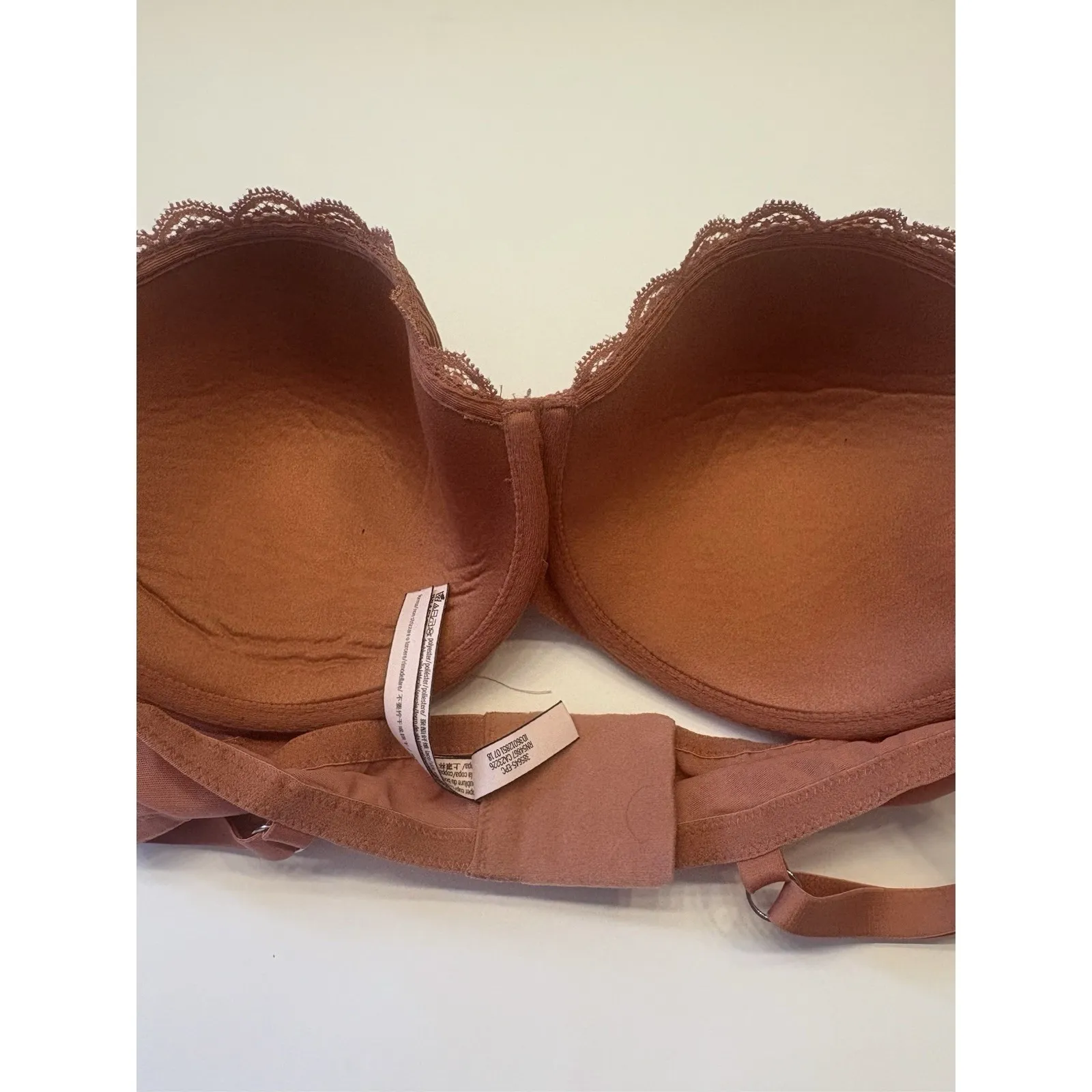 Victoria's Secret Dream Angels Lined Demi Bra Size 36DD Dusty Rose Mauve Shine‎ Pink - Image 5