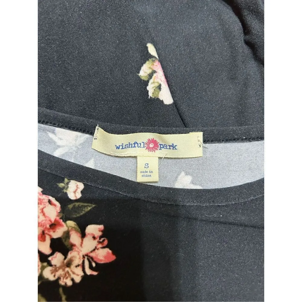 Wishful Park Blouse Size Small Black Floral Print - Image 4