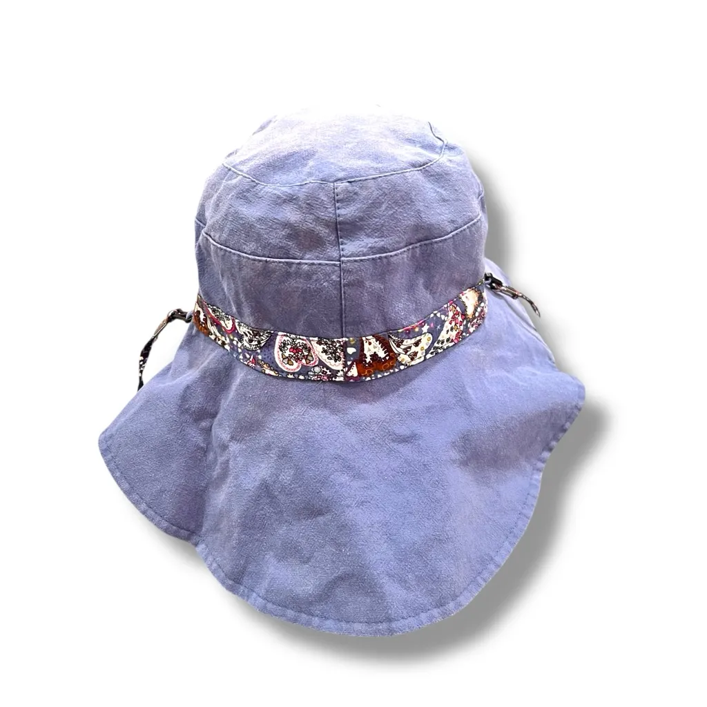 Reversible Wide Brim Sun Hat Beach Pool Summer UPF 50+ UV Protection Foldable A6 Blue - Image 8