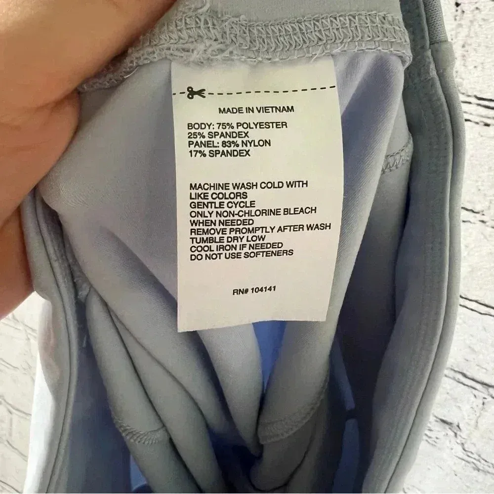 DSG Powder Blue 7/8 Leggings High Waisted With Mesh Detail Size Large‎ - Image 5