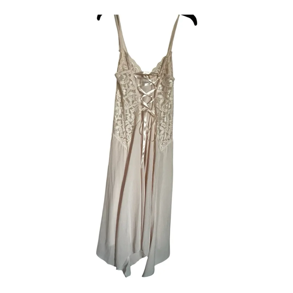 Vintage Elegant off white Lace Slip Dress size small - Image 2