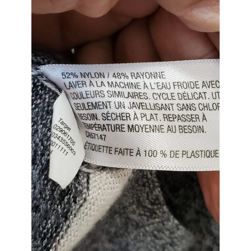 Liz Lange Maternity Women's Gray Round Neck Long Sleeve Knee Length Dress Size M - Image 10