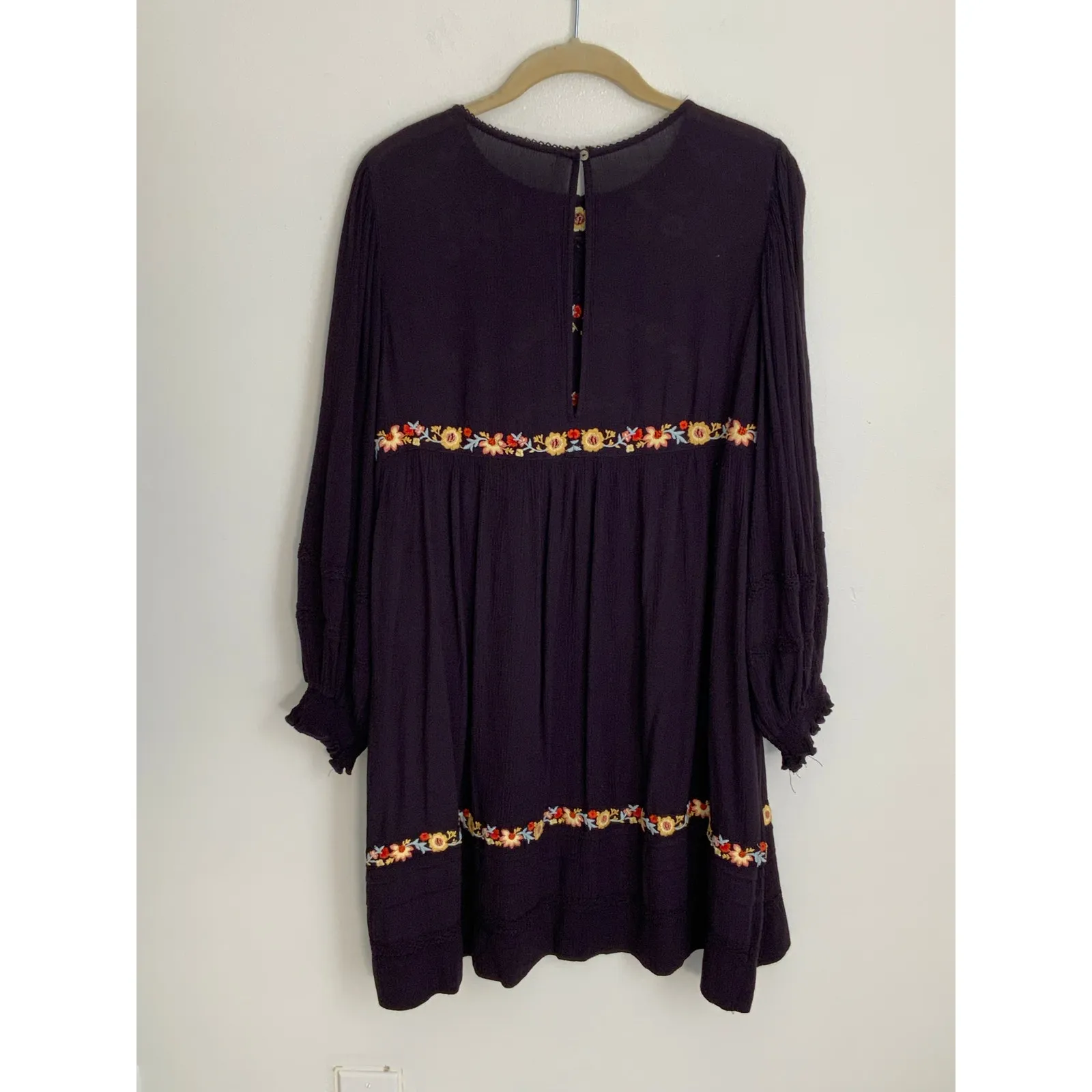 Free People Pasadena Embroidered Long Sleeves Mini Dress Small S - Image 7