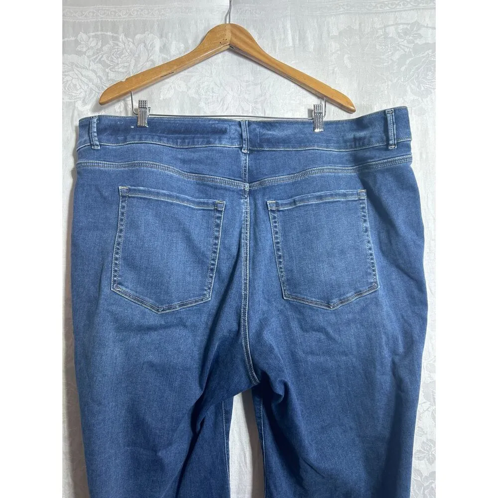 Lane Bryant Jeans 26 SHORT High Rise Flare Tighter Tummy Blue Denim - Image 10