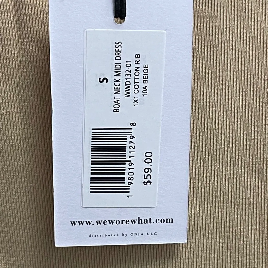 WeWoreWhat Boat Neck Small Midi Dress - Beige - NWT - Image 4