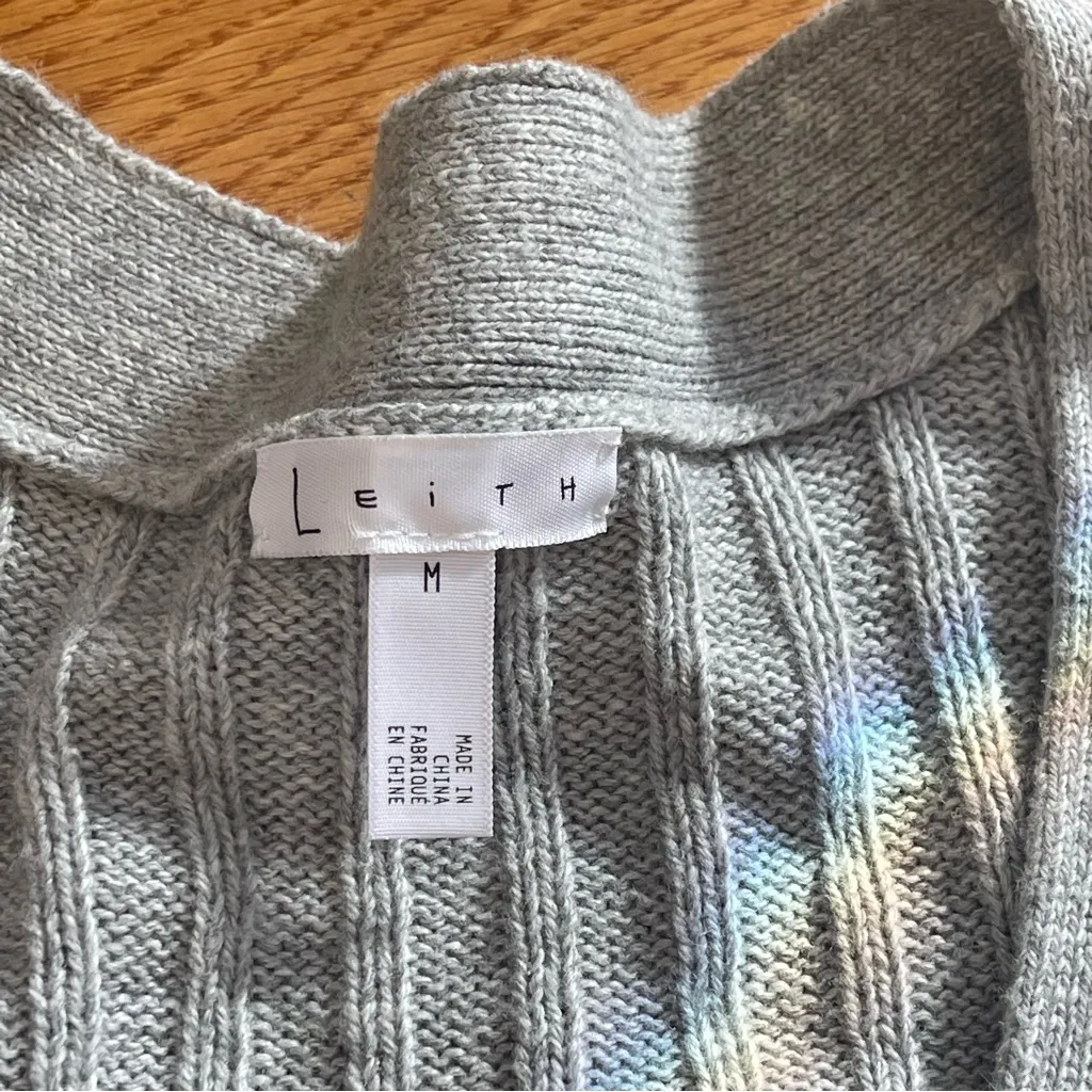 Leith Knitted Ribbed Skirt and sweater cardigan set v-neck front buttons Sz M - Image 13