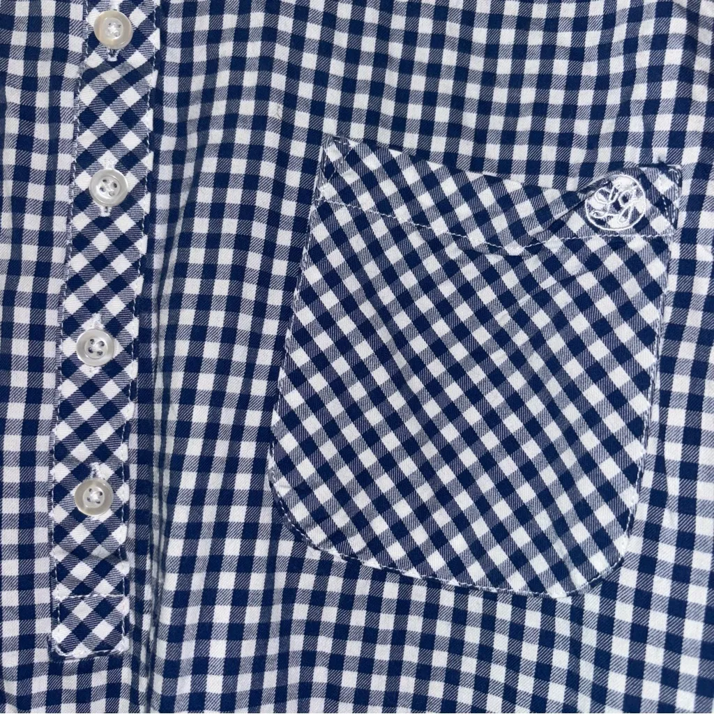 Lauren James Navy and White Gingham Shirt Dress, size XL - Image 3