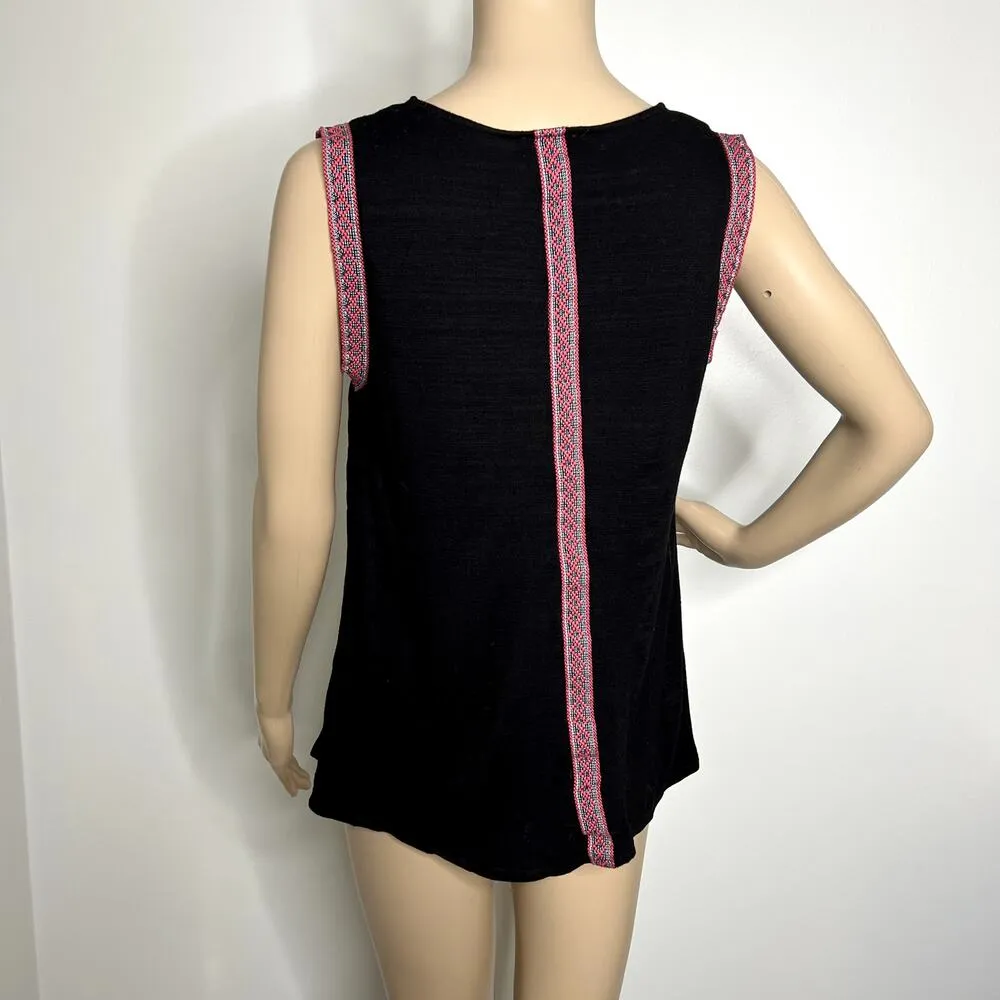 W5 Black Embroidered Muscle Tee Tank Top - Image 3