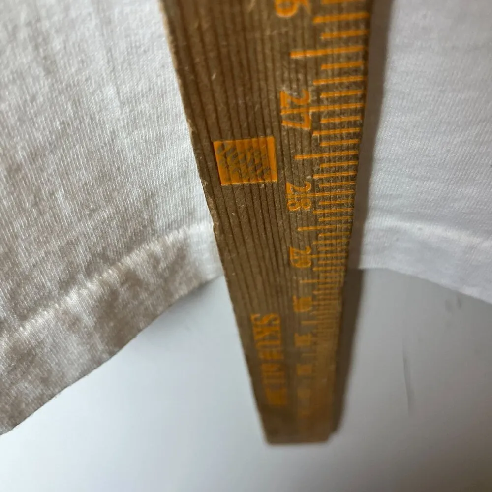 Vintage 90s Abstract Shapes Patches T Shirt White 2XL XXL USA Single Stitch Logo Size undefined - Image 11