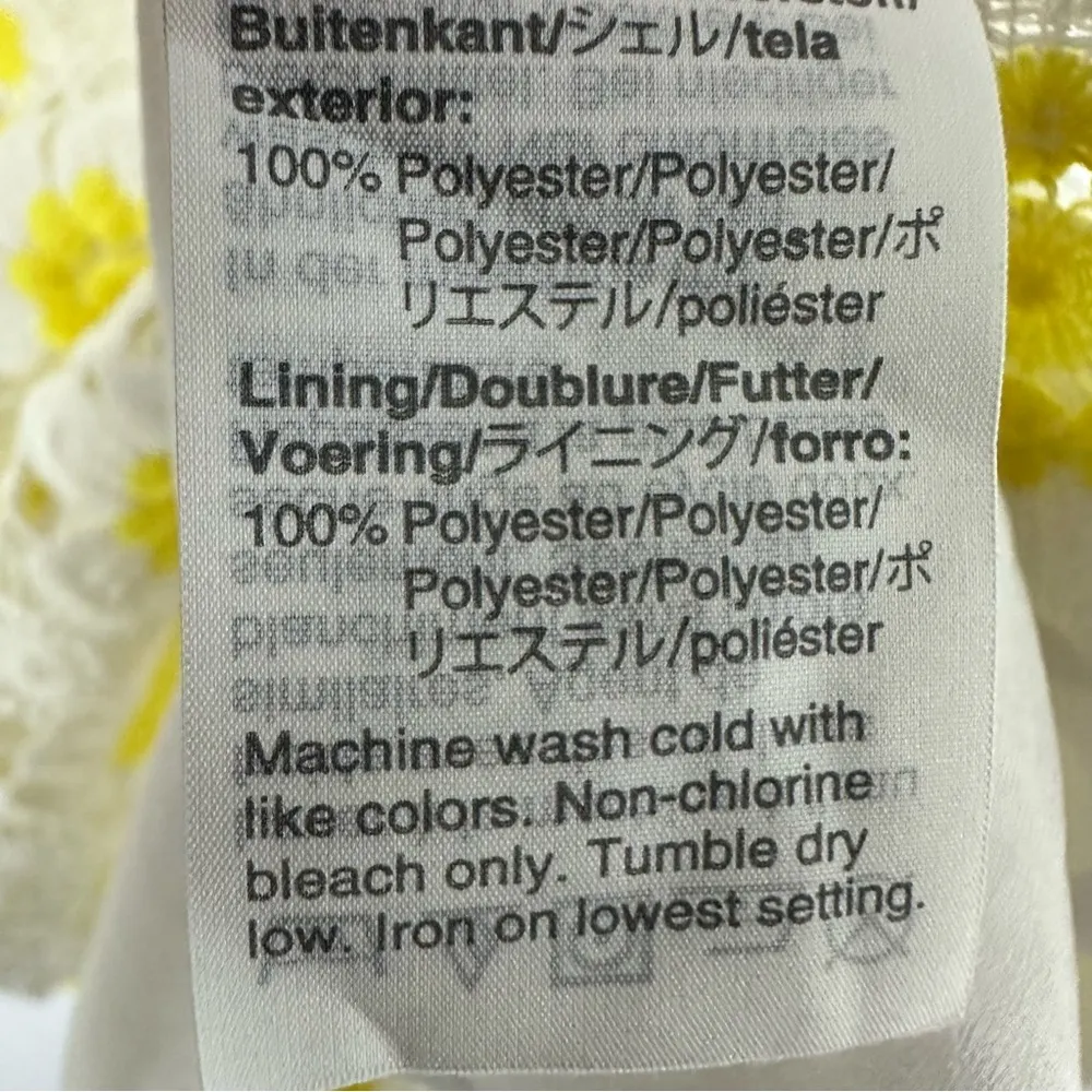 J. Crew Crochet Flower Short Sleeve Mini Dress Size 6 Yellow - Image 4