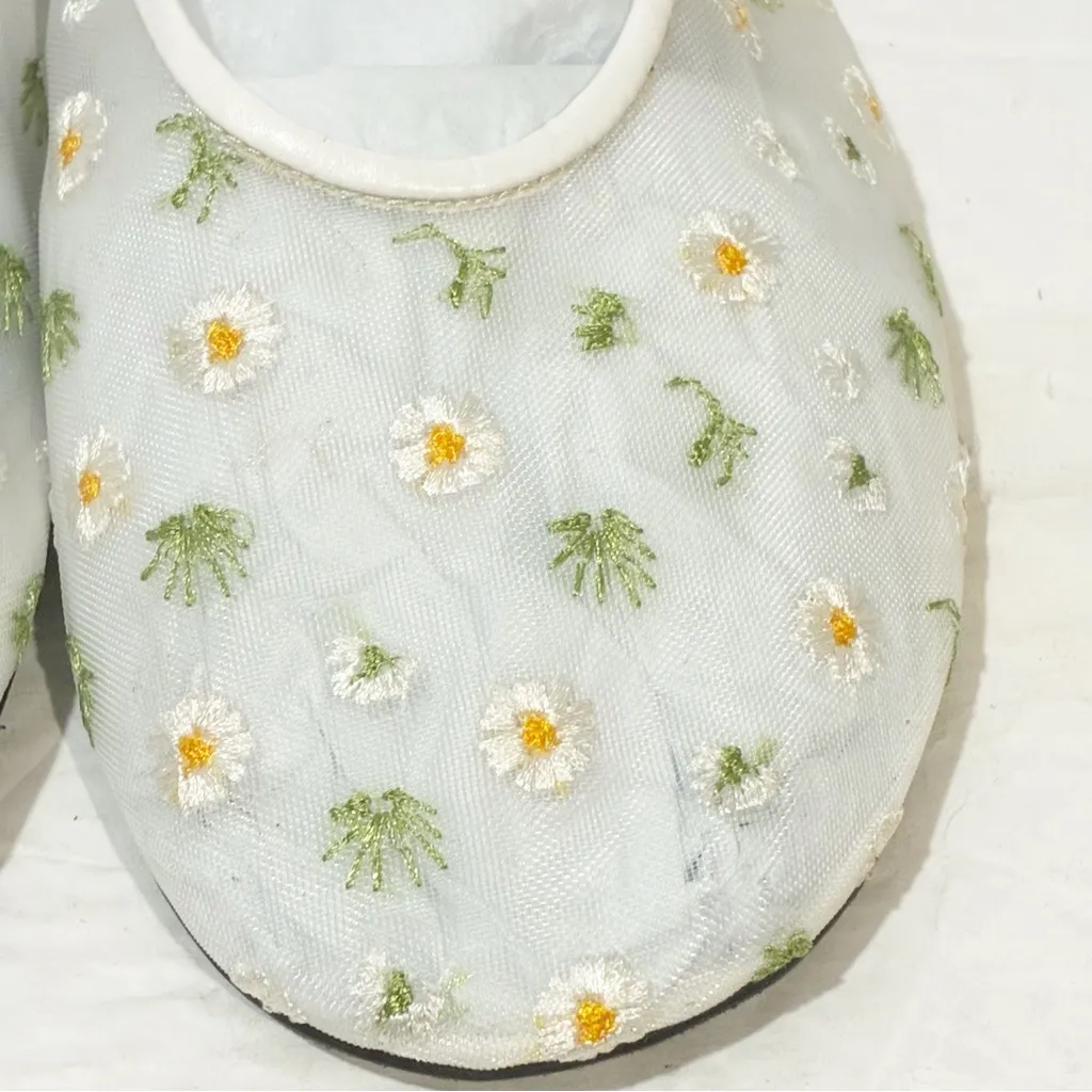 Anthropologie x Jeffrey Campbell Floral Mesh Ballet Flats Size 7 NEW - Image 3