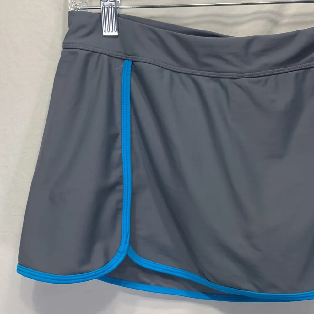 Athletic Gray and Turquoise Swim Skort with Shorts Size L 12/14 - Image 2