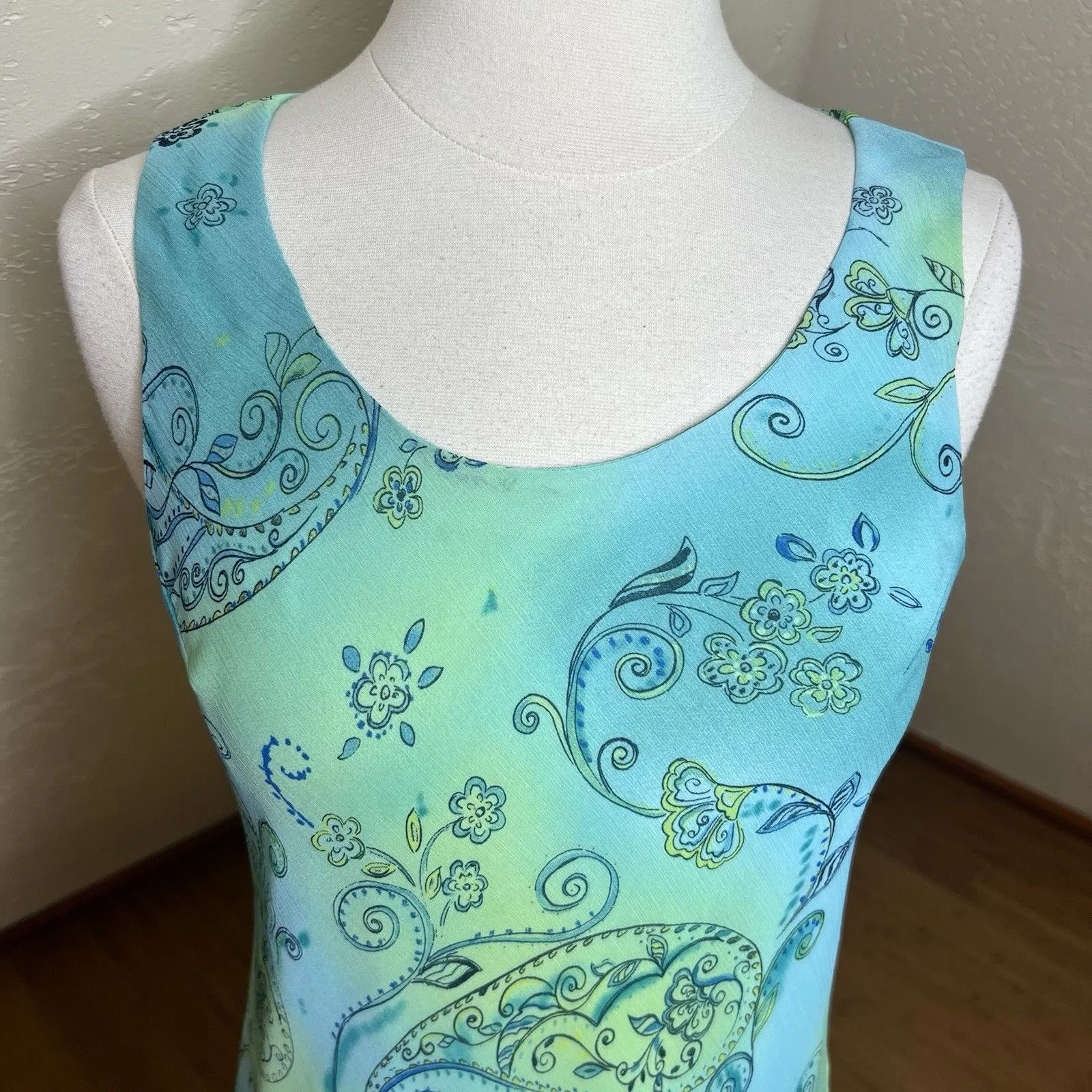 Vintage Studio I Midi Dress Size 10‎ Petite Pastel Floral Paisley Fairy Coquette - Image 3