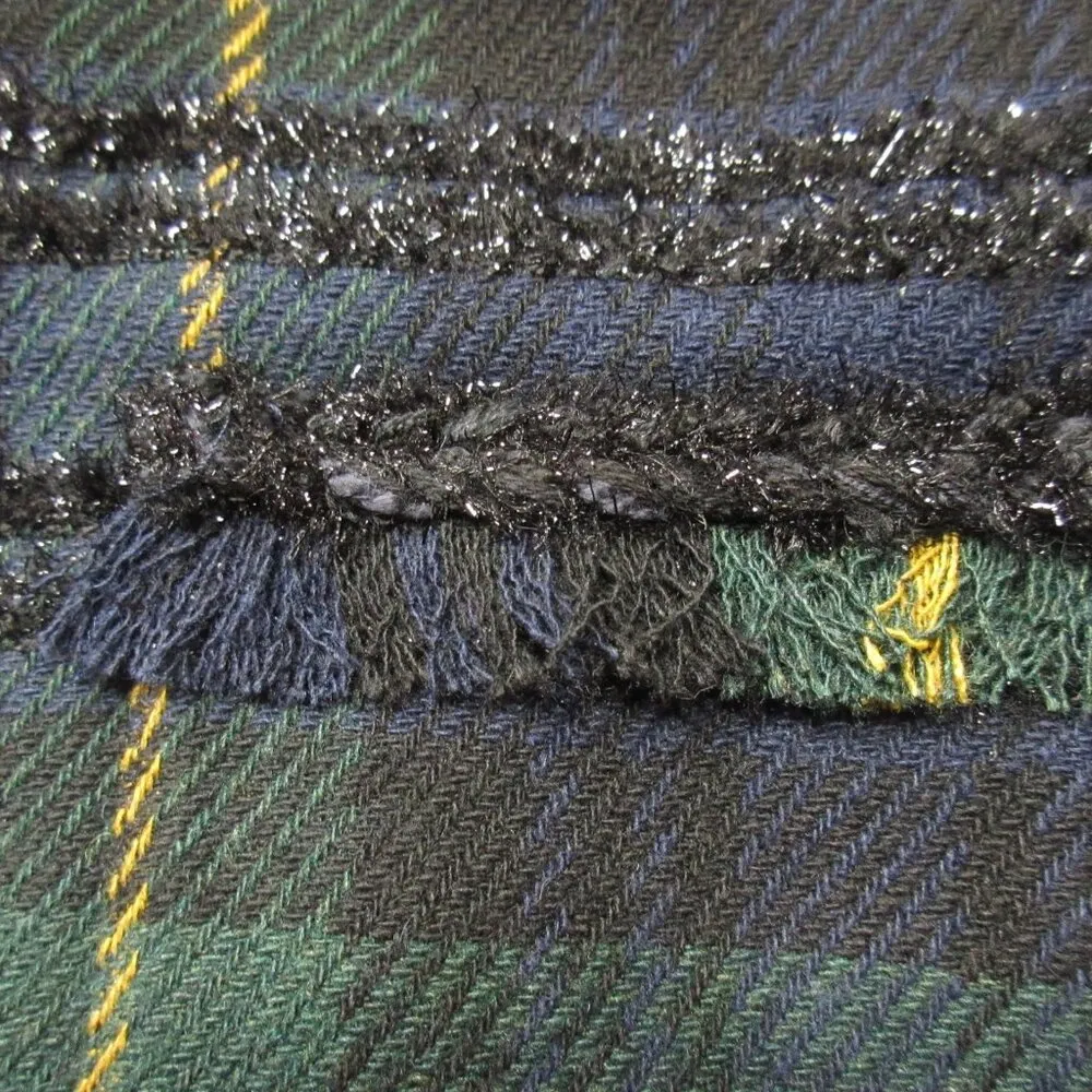 NWT J.Crew Lady Jacket in Blue Green Lurex Black Watch Plaid Blazer 10 - Image 4