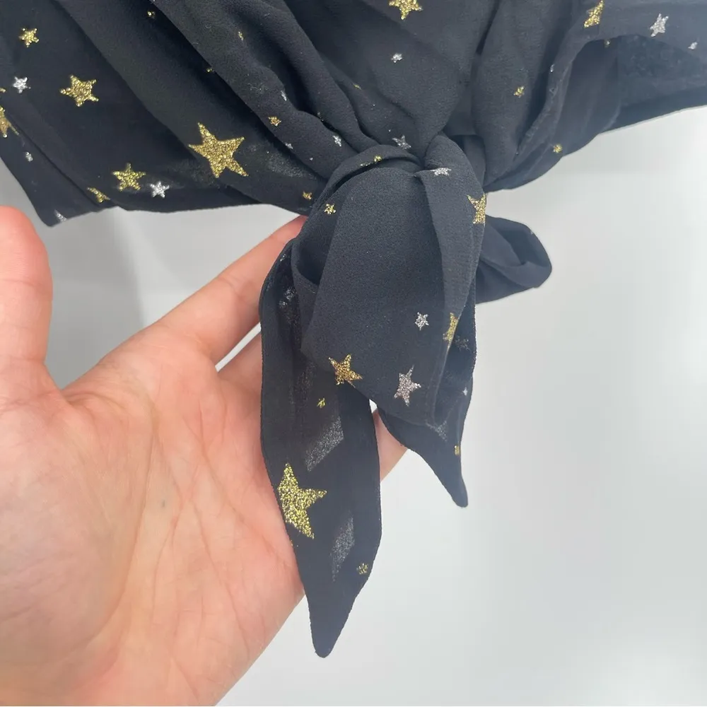 Lovers+Friends Black Gold Star One Shoulder revolve Top size small - Image 4