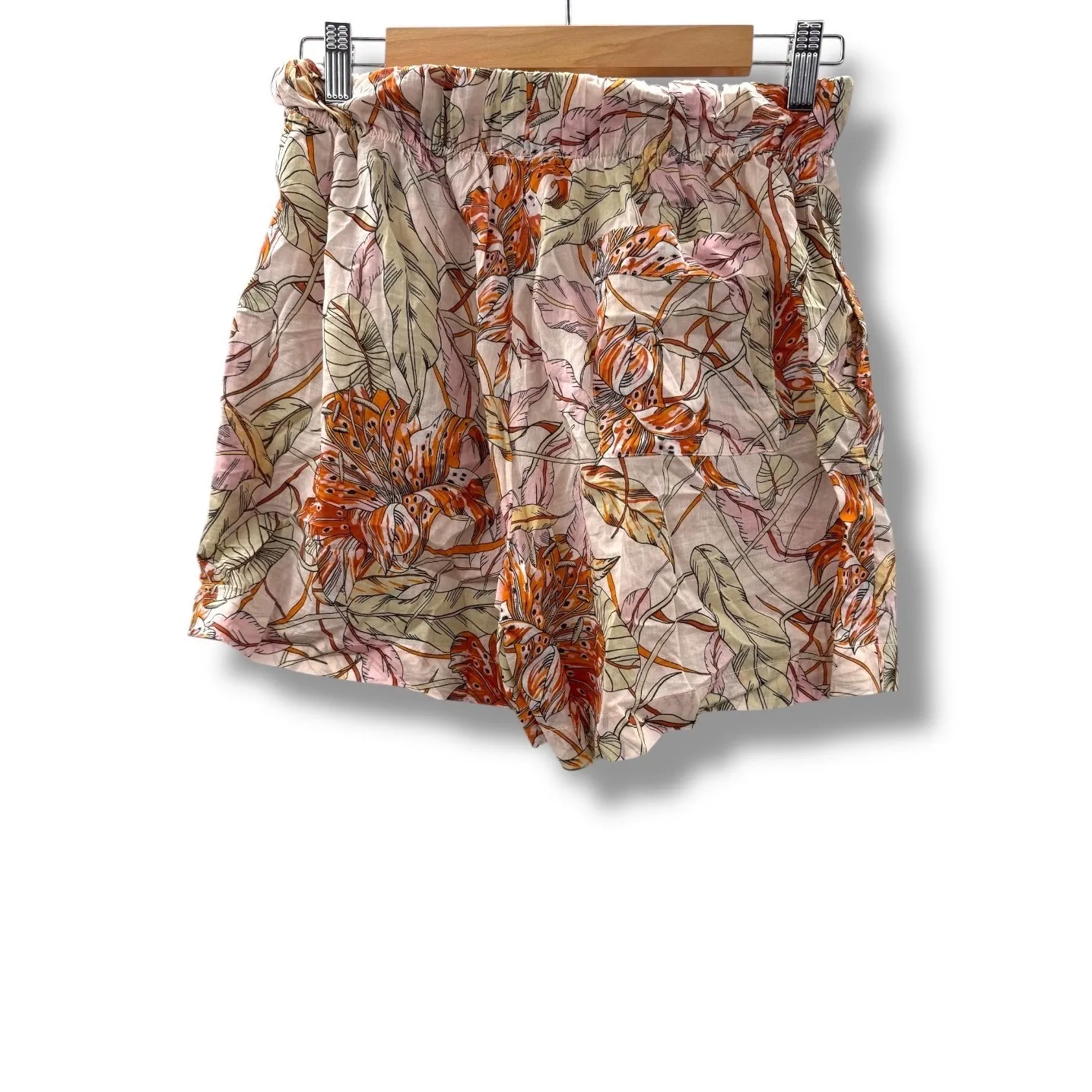 Papinelle x Karen Walker Floral Sleep Shorts Small Tropical Lounge Pajama Orange - Image 2