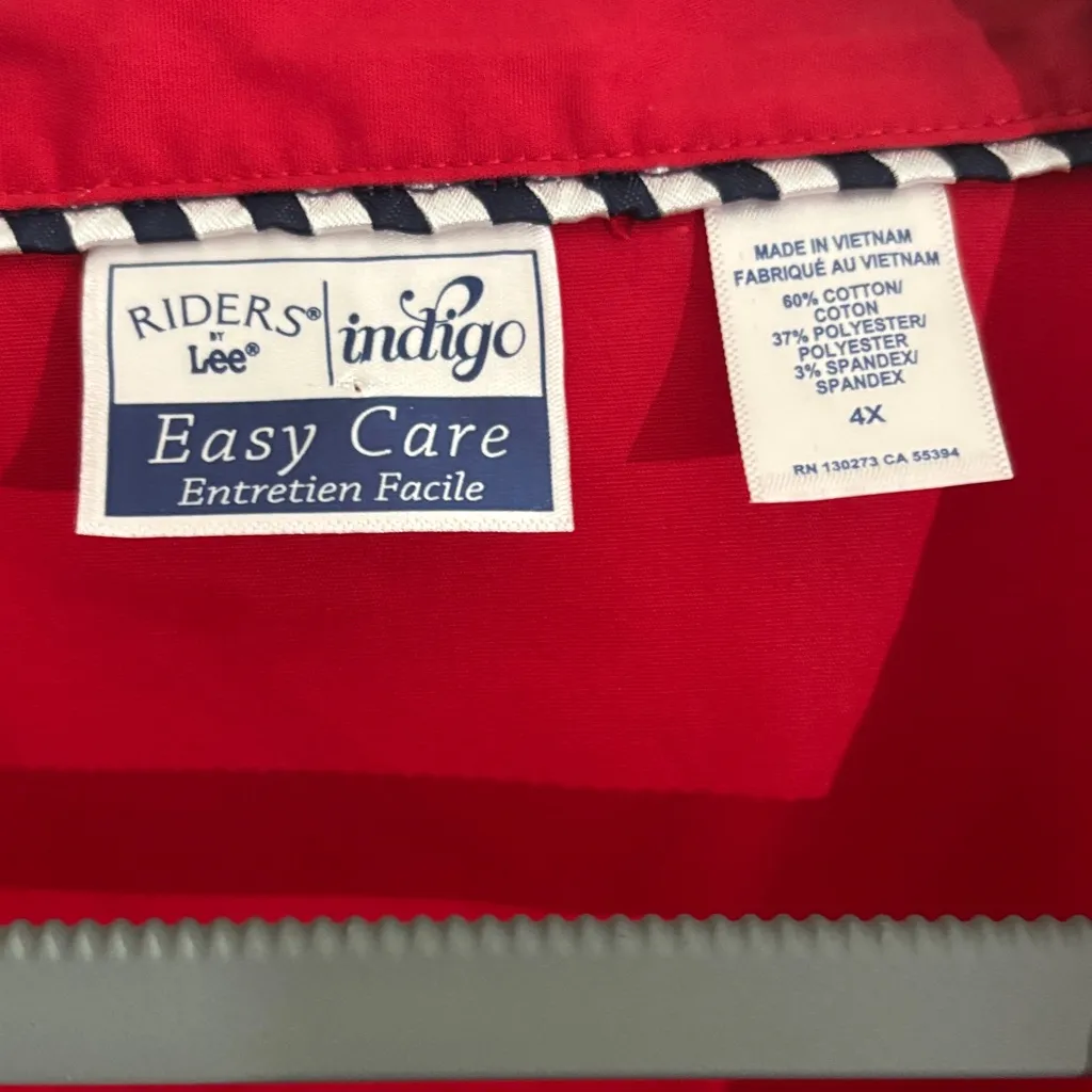 Riders by Lee easy-care Red button up Shirt size 4x - Image 2