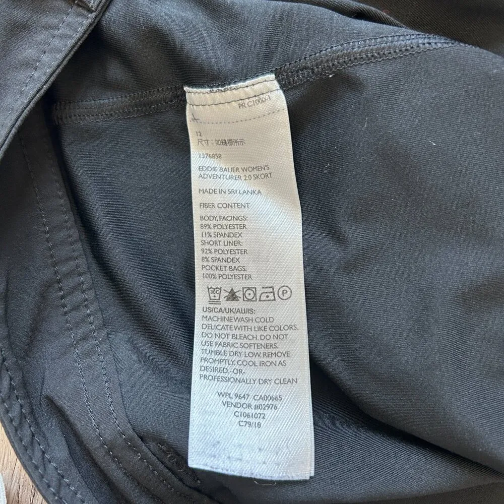 Eddie Bauer Women's Athletic Outdoor Skirt Skort Black Size 12 - Image 8