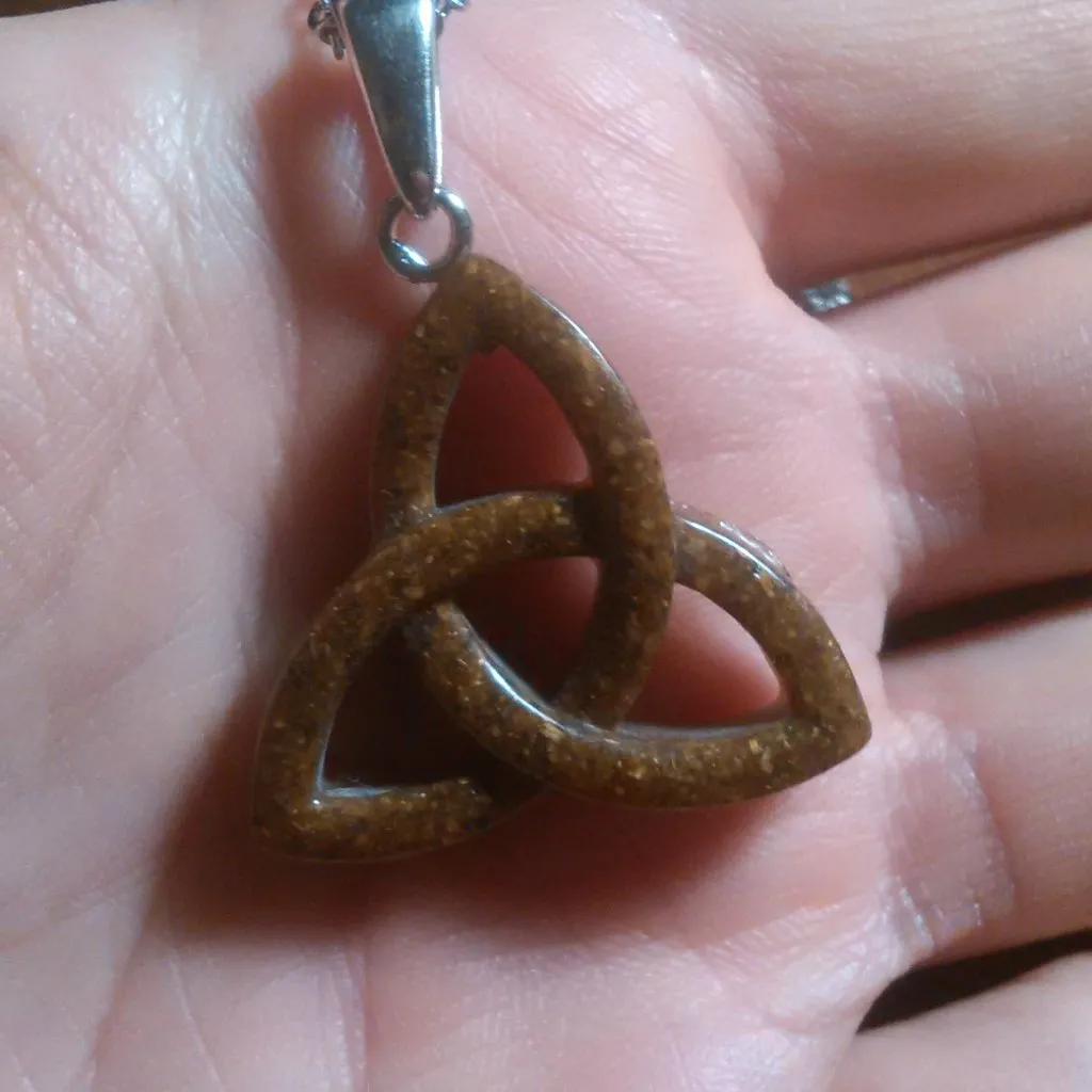 Trinity Knot Tiger's Eye Sterling Silver Pendant Stainless Steel Necklace - Image 10