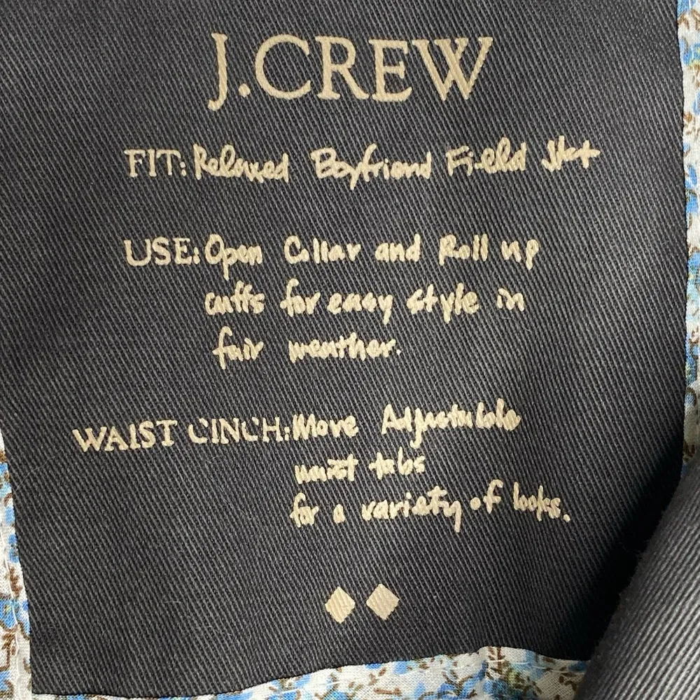 J. Crew Resin Coated Twill Field Olive Green Jacket XXS STYLE: 27584 - Image 6