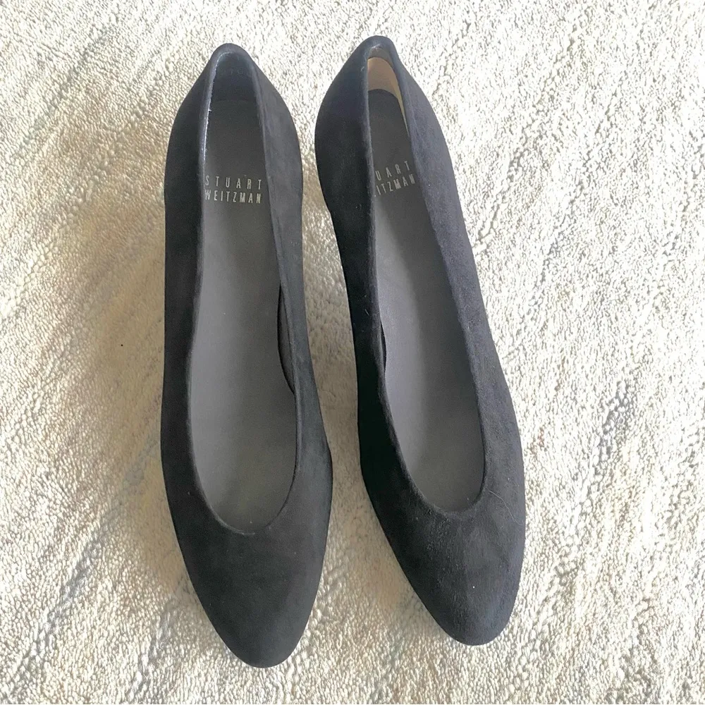 Stuart Weitzman Suede Round-Toe Pumps - Image 4