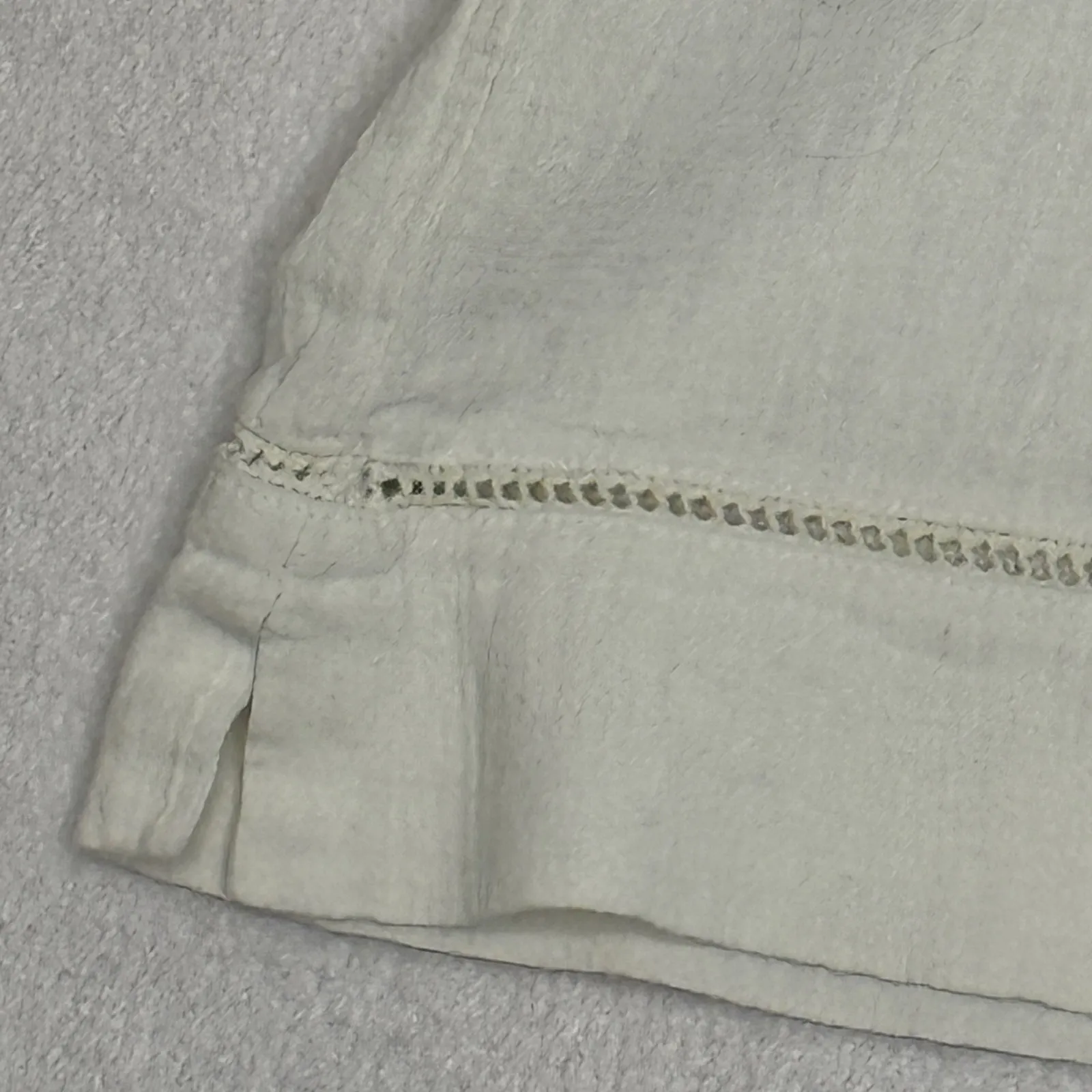 Free People Elsie Size Sm‎ Cream Puffy Sleeved Round Neck Long Smocked Tunic Top - Image 9